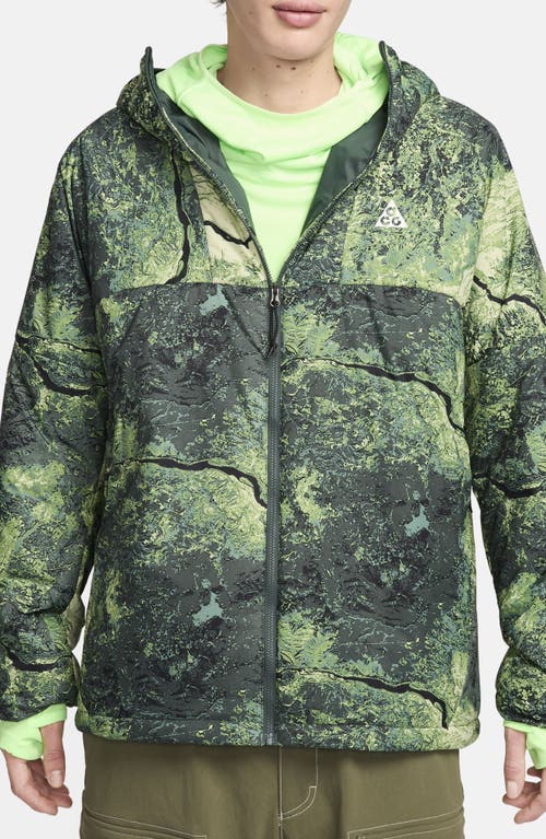 Nike Acg Rope De Dope Therma-fit Adv Allover Print Jacket In Green