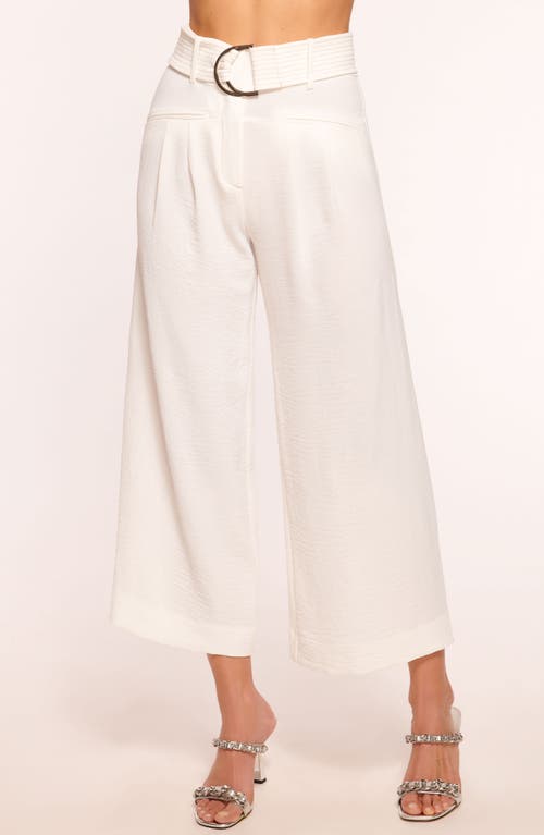 Shop Ramy Brook Marguerite Belted Crop Wide Leg Pants In Ivory