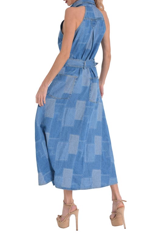 Ciebon Dixie Belted Sleeveless Maxi Dress In Blue