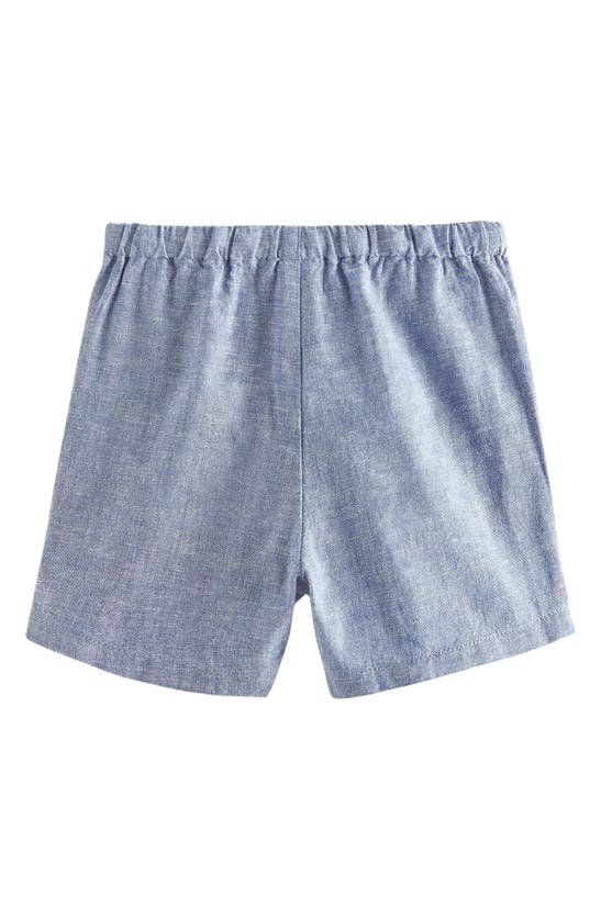 Next Kids' Linen Blend Shorts In Blue