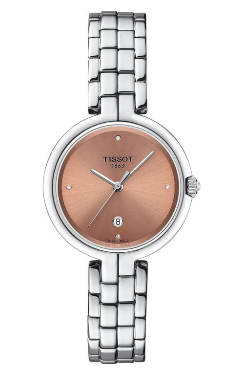 Shop Tissot Flamingo Bracelet Watch, 30mm In Pink/silver