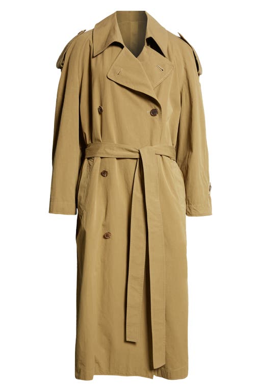 Shop The Row Denver Double Breasted Cotton Trench Coat In Olive