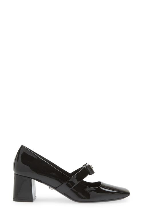 Versace Gianni Ribbon Embellished Patent-leather Pumps In Black/palladium