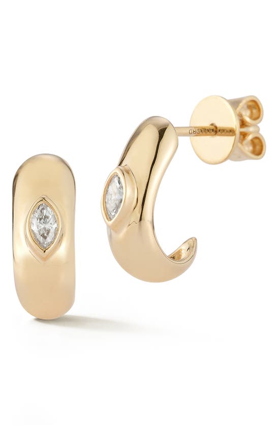 Shop Dana Rebecca Designs Alexa Jordyn Marquise Diamond Hoop Earrings In Yellow Gold/ Diamond