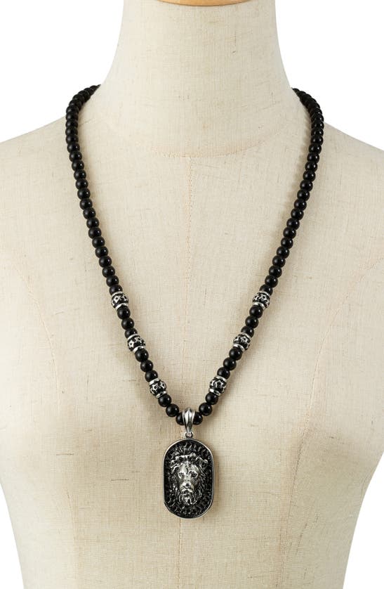 Shop Eye Candy Los Angeles Lion's Den Pendant Necklace In Black