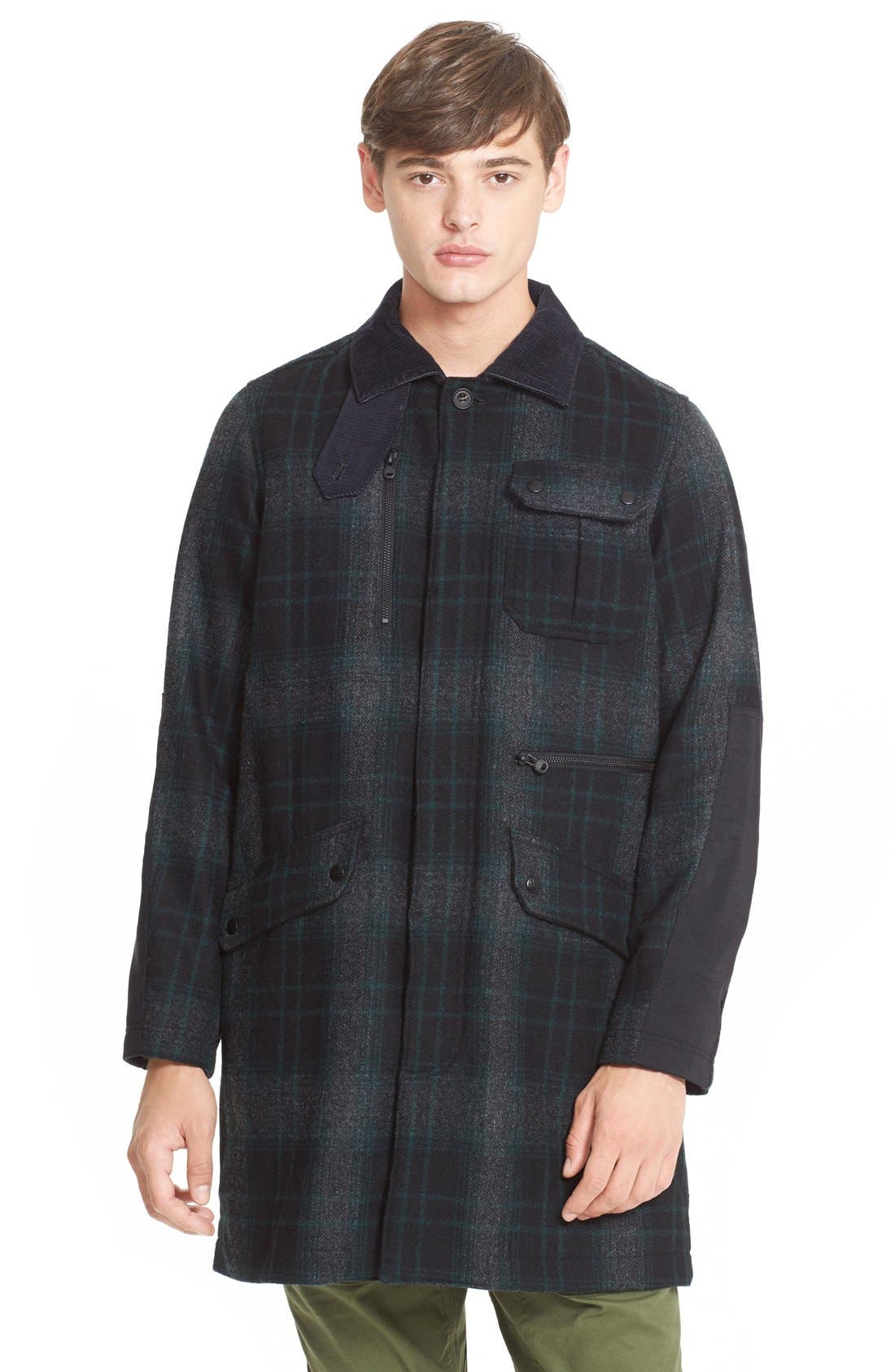 White Mountaineering Plaid Flannel Coat Nordstrom