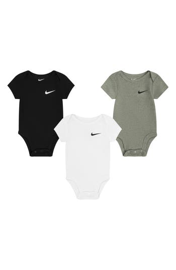 Nike Mini Me 3-pack Bodysuit Set Baby Bodysuits In Dark Grey Heather