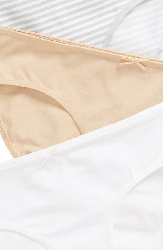 Nordstrom Kids' Assorted 5-pack Hipster Briefs In Beige- White Pack