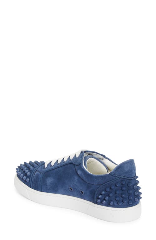 Shop Christian Louboutin Vieira 2 Orlato Low Top Suede Sneaker In Denim/denim Mat