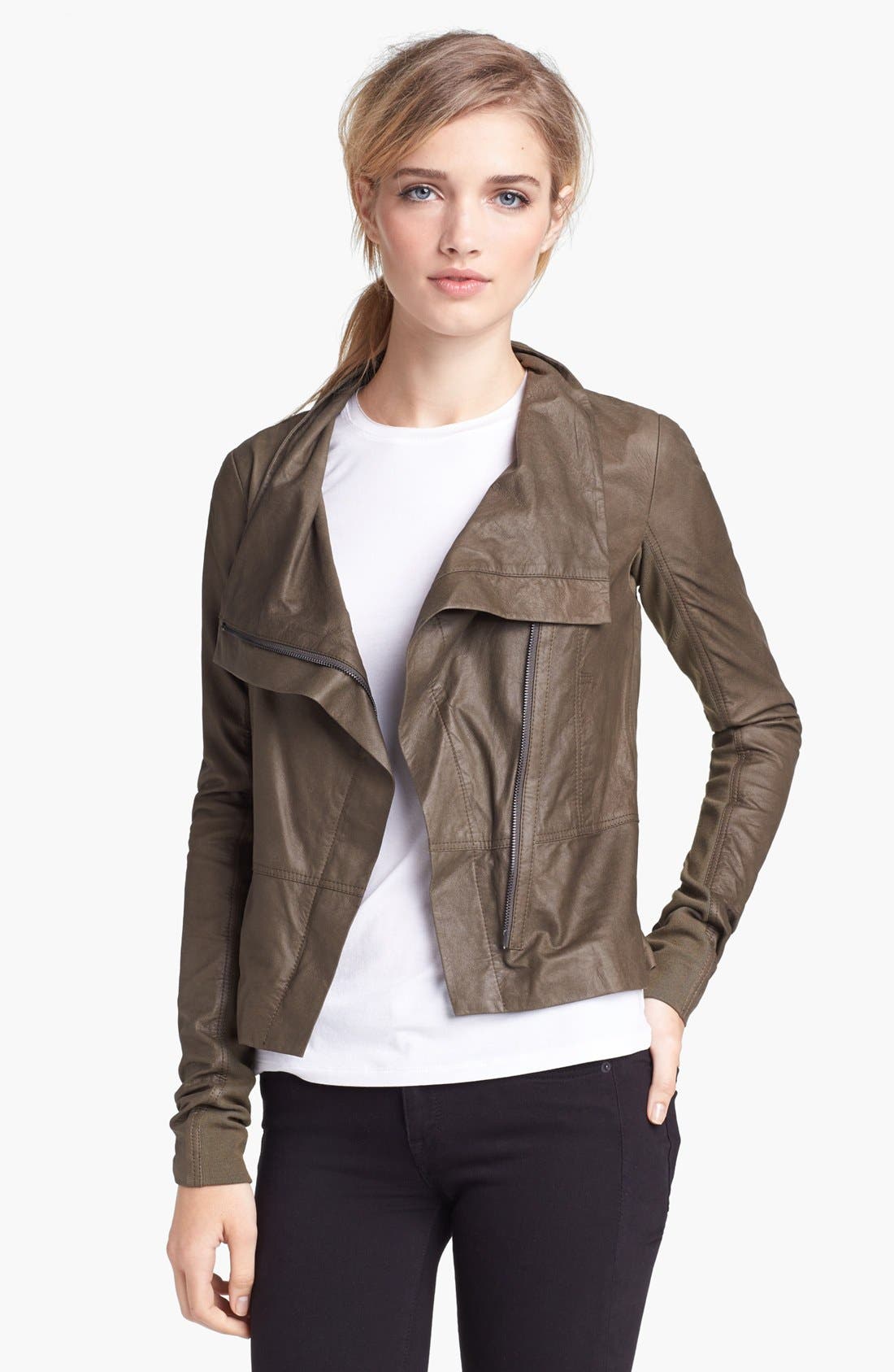 Vince Asymmetrical Zip Leather Jacket Nordstrom