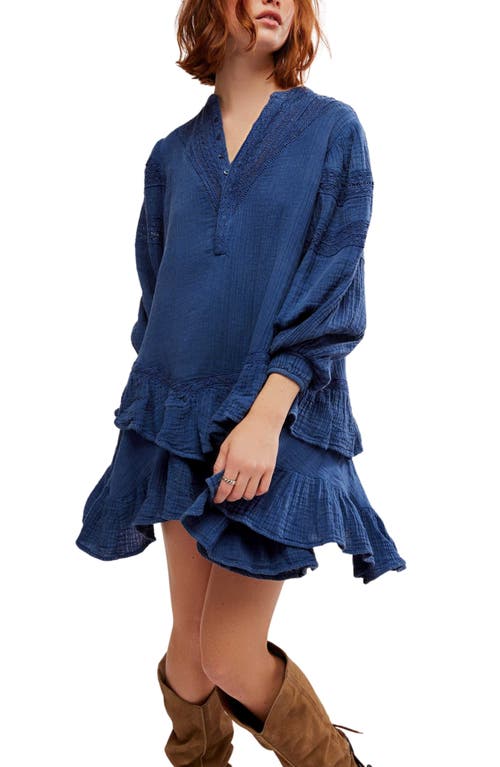 FREE PEOPLE FREE PEOPLE SACHI LONG SLEEVE RUFFLE MINIDRESS 