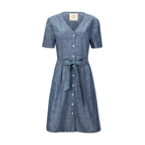 HOPE & HENRY ORGANIC BUTTON FRONT CHAMBRAY DRESS 