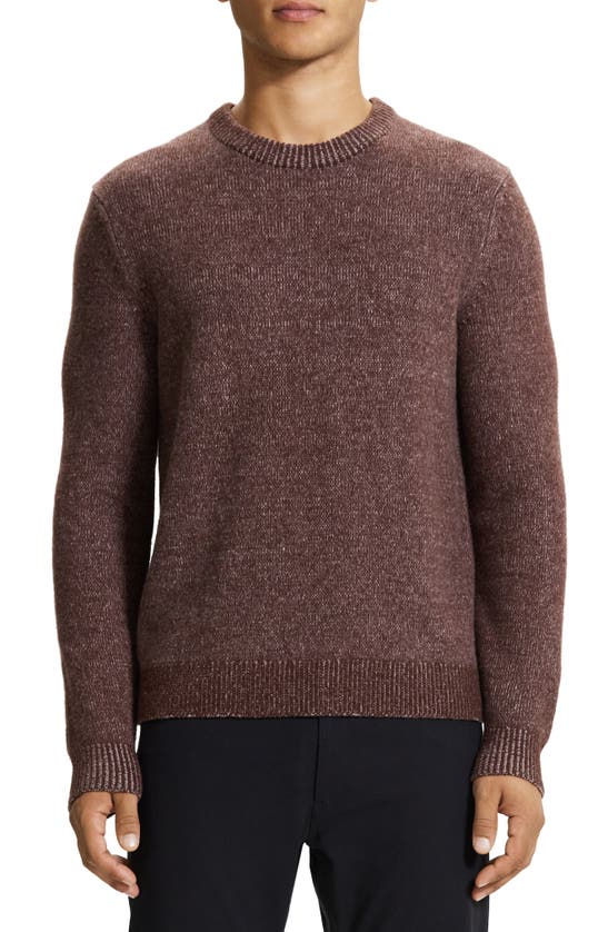 THEORY HILLES CREWNECK MARLED WOOL & CASHMERE SWEATER