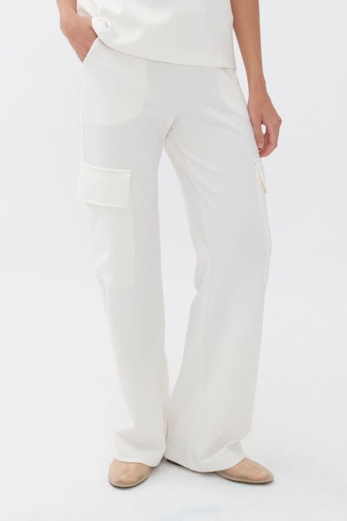 Nocturne Cargo Pants with Elastic Waistband in Ivory at Nordstrom
