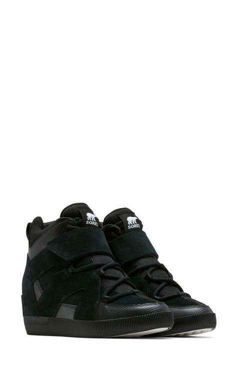 Black Wedge Sneakers