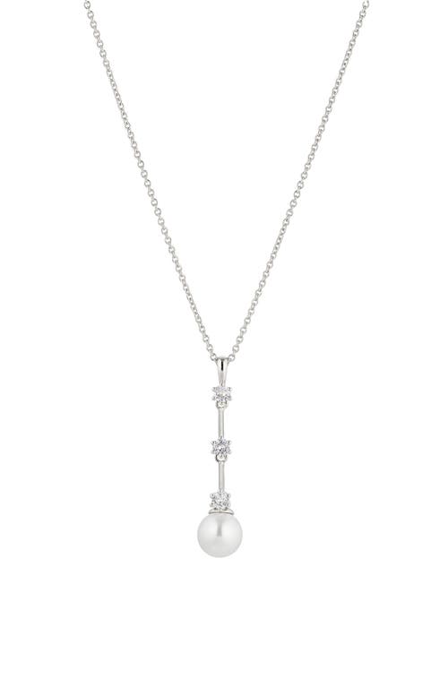 Nadri Olivia Y-Necklace in Rhodium With Pearl at Nordstrom