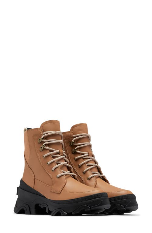 SOREL Brex&trade; Lace-Up Waterproof Bootie in Tawny Buff Black at Nordstrom, Size 9