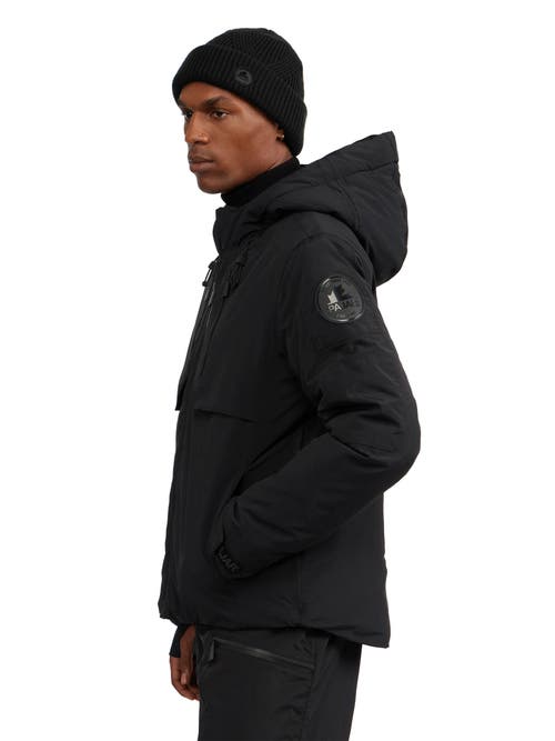 Pajar Elias Mixed Media Ski Jacket With Fixed Hood In Black