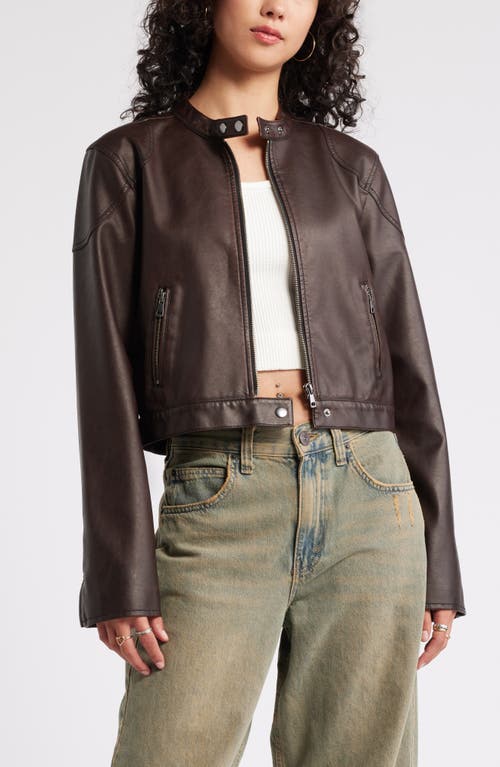 Bp. Faux Leather Jacket In Brown