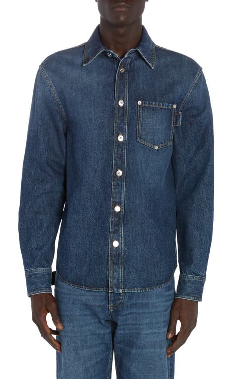 Bottega Veneta Denim Button-Up Shirt Mid Blue at Nordstrom, Us