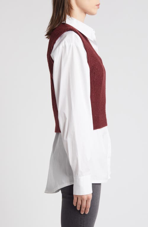 Shop Madewell Romy Shrunken Sweater Vest In Dark Cabernet