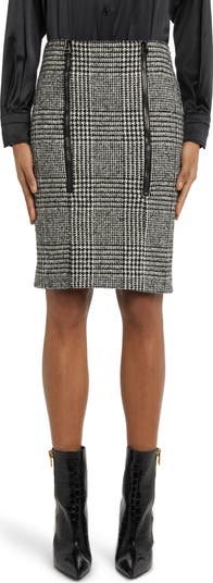 Glen plaid pencil sales skirt