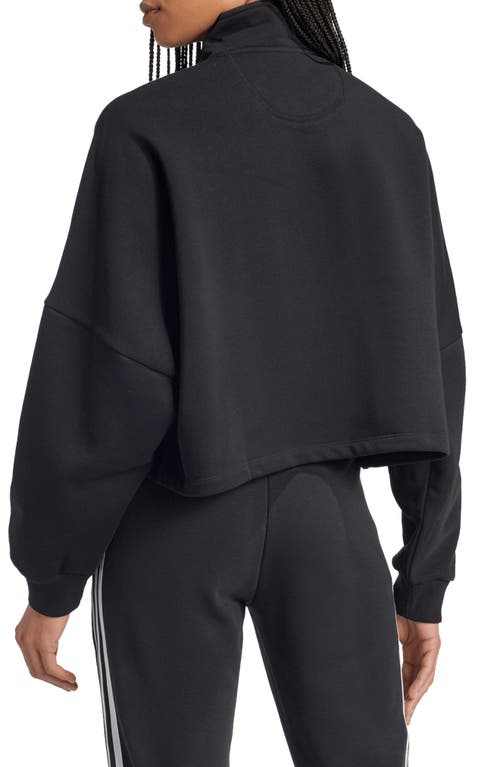 Shop Adidas Originals Essentials Half Zip Sweatshirt In Black