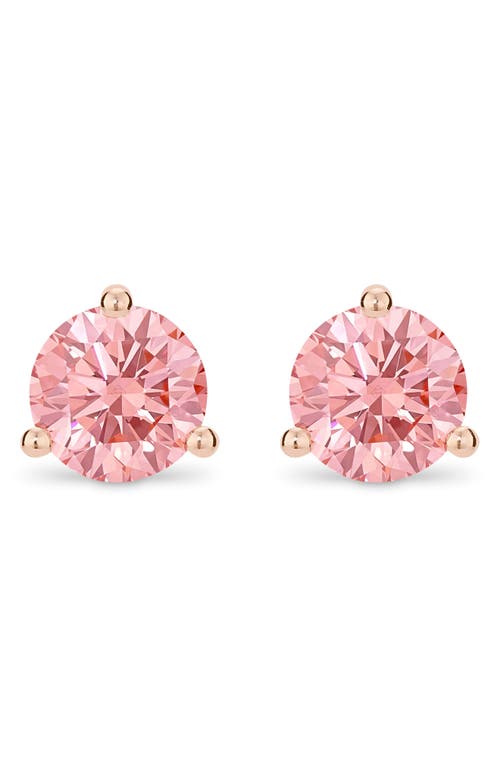 Shop Lightbox 2-carat Lab Grown Diamond Solitaire Stud Earrings In Pink/14k Rose Gold