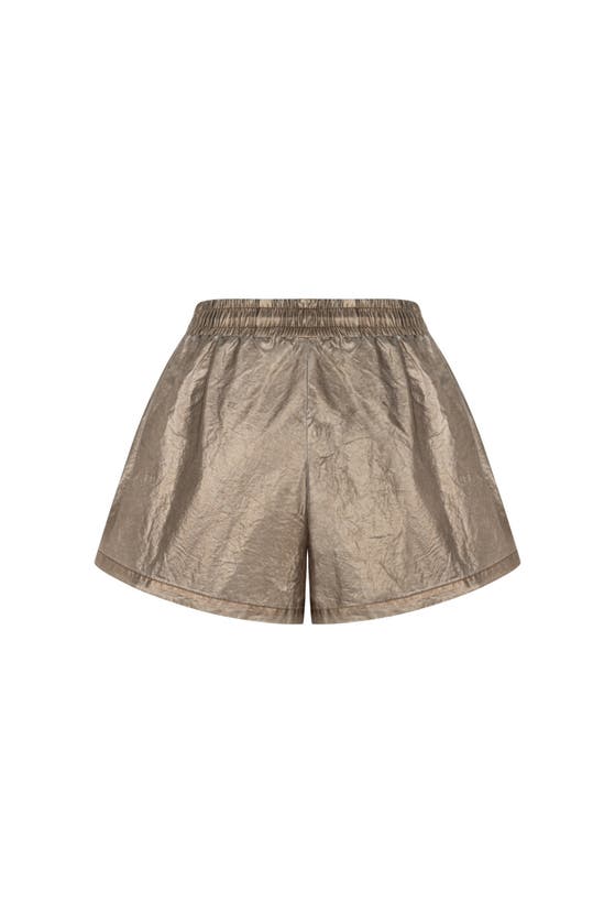 Shop Nocturne Nylon Mini Shorts In Rust/copper