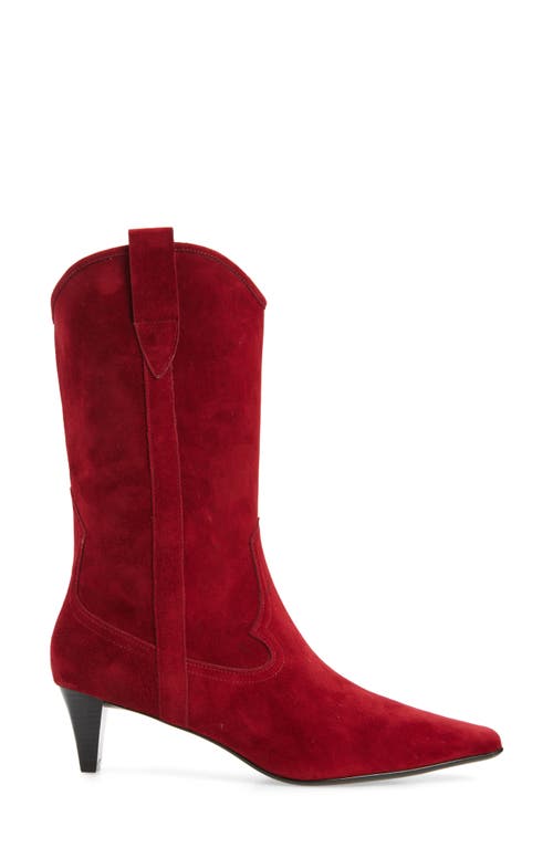 Shop Jeffrey Campbell Mulhall Western Boot In Wine Suede