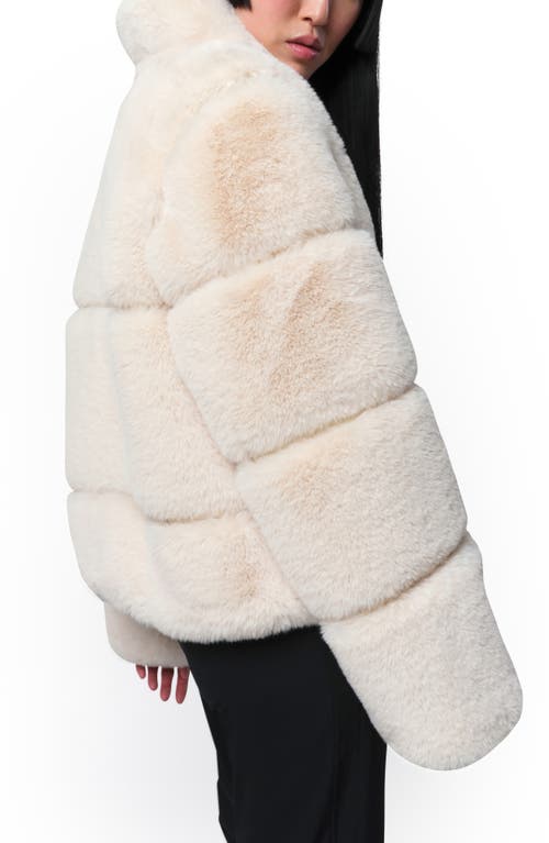 Shop Apparis Sai Short Recycled Polyester Pluche™ Faux Fur Coat In Cream