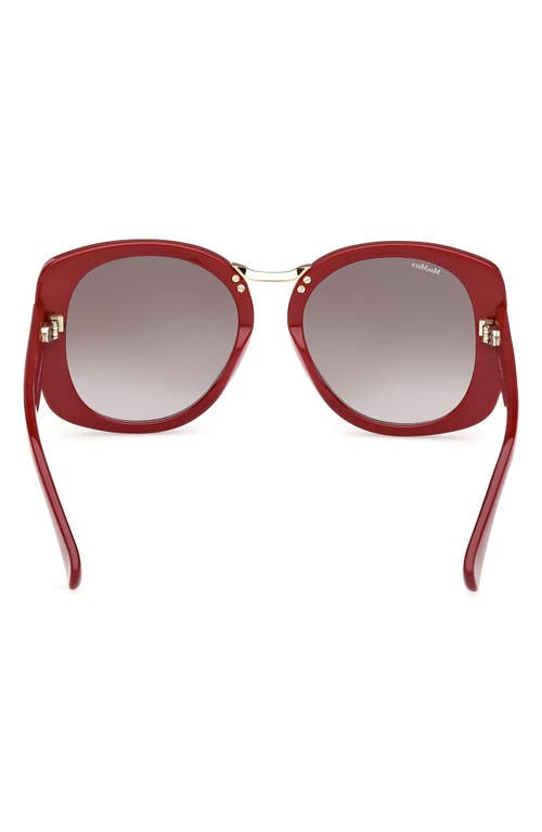 Shop Max Mara 55mm Round Sunglasses In Shiny Bordeaux/smoke