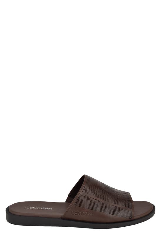 Shop Calvin Klein Espar Slide Sandal In Brown