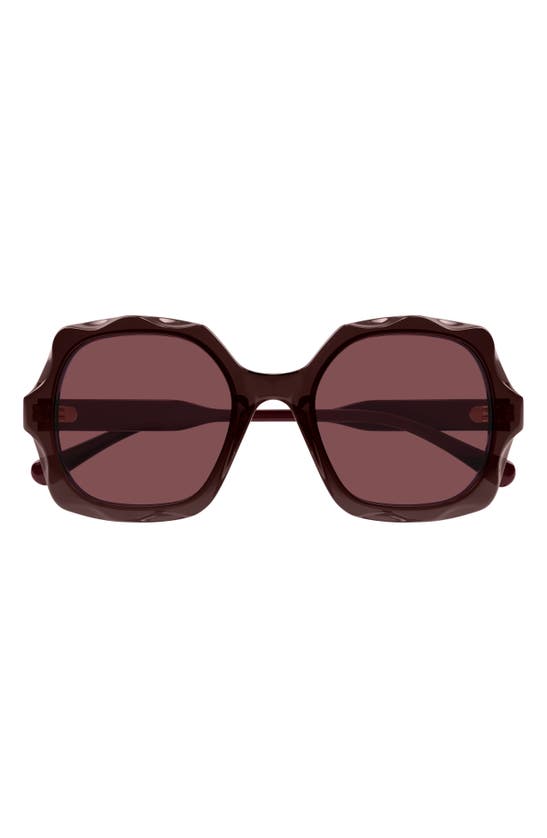 Shop Chloé 53mm Square Sunglasses In Violet