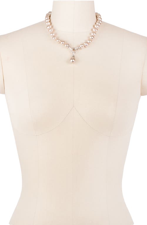 Shop Saachi Shell Pearl Collar Necklace In Light Coffee