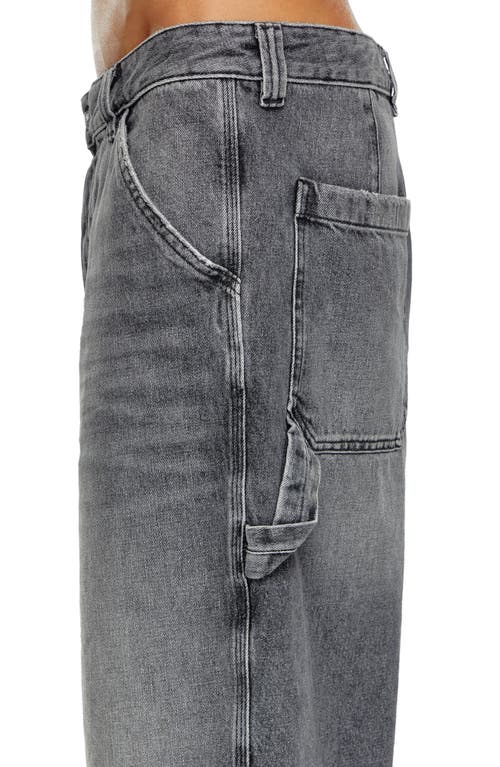 Diesel Hemp Denim Utility Shorts In Black/denim