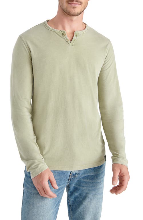 Lucky Brand Notch Neck Mineral Wash Long Sleeve T-Shirt Loden Green at Nordstrom,