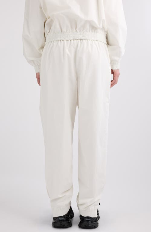 Shop Balenciaga Backward Logo Cotton Blend Track Pants In White