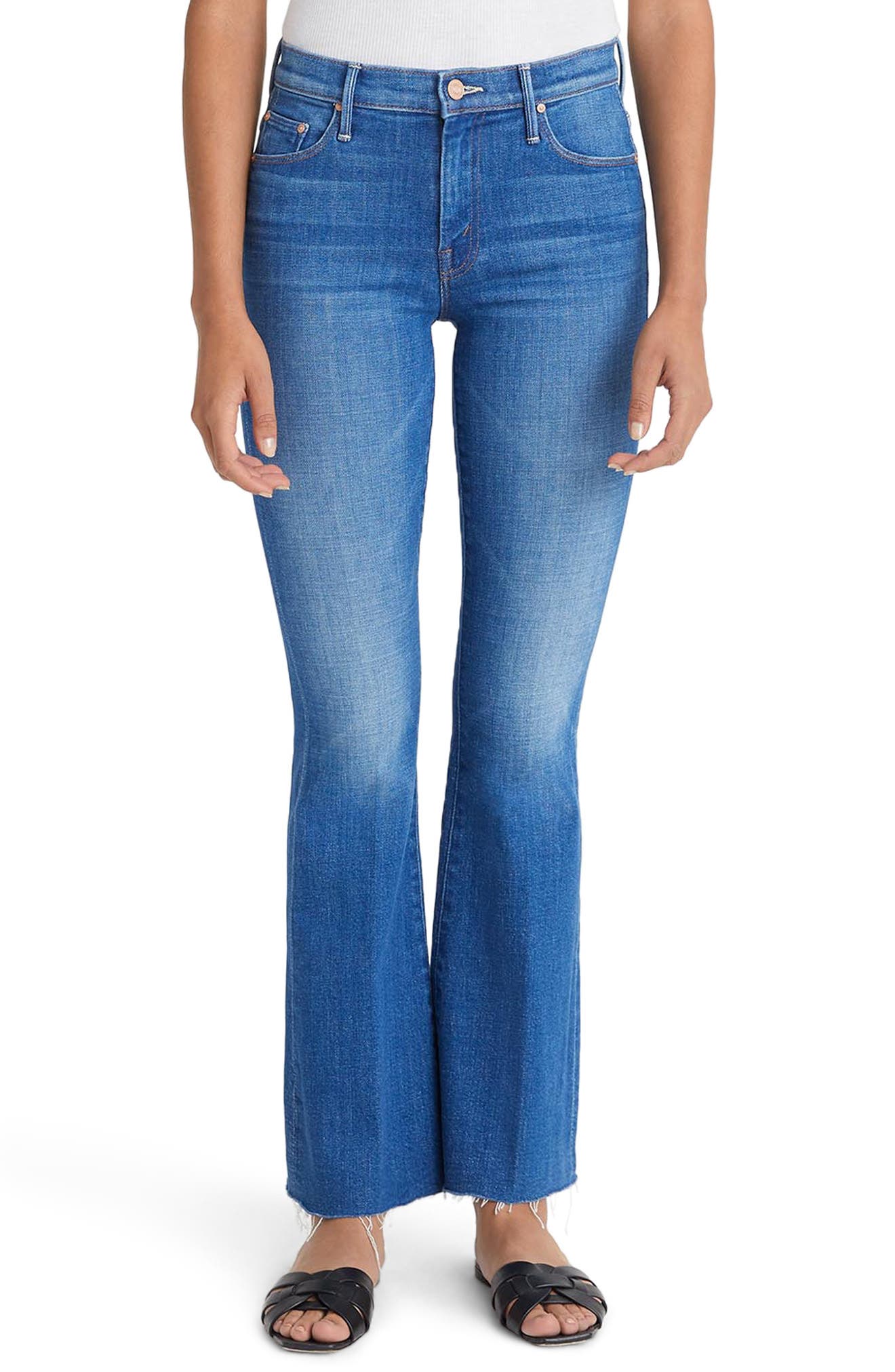 MOTHER High Waist Fray Hem Jeans (Double Vision) Nordstrom