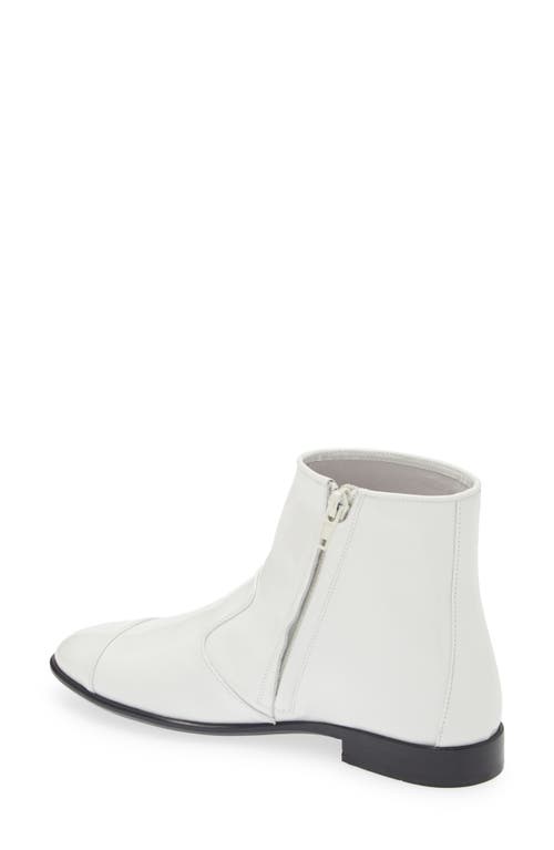 Shop Jeffrey Campbell Gretta Cap Toe Bootie In White Crinkle Patent