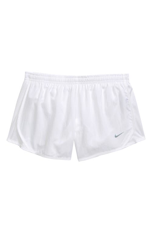 Shop Nike Kids' Dry Tempo Running Shorts In White/wolf Gray