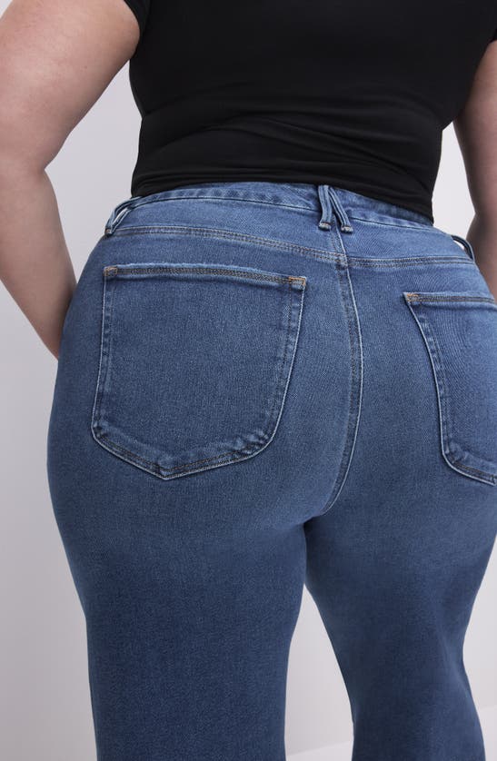 Good American Good Waist High Waist Crop Palazzo Jeans In Indigo394