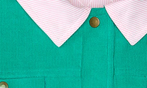 The Sunday Collective Kids' Reversible Cotton Corduroy Jacket In Open Green