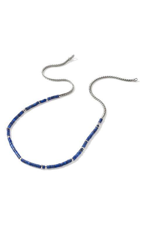 Shop John Hardy Heishi Beaded Necklace In Silver/blue