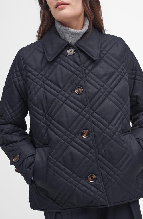 Shop Barbour Walton Quilted Jacket In Black/muted Cabernet Tartan