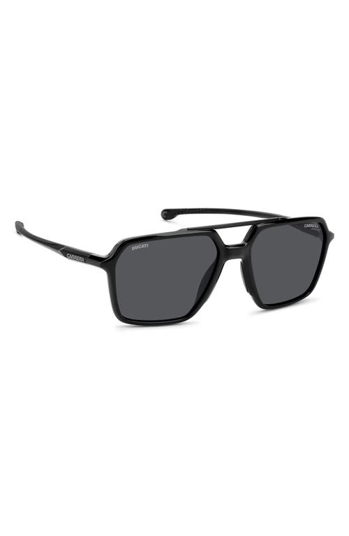 Carrera Eyewear X Ducati 55mm Carduc Rectangle Sunglasses In Black/grey