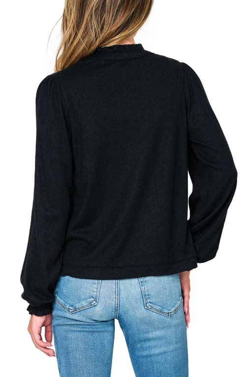 Gibsonlook Ruffle Accent Cardigan In Black