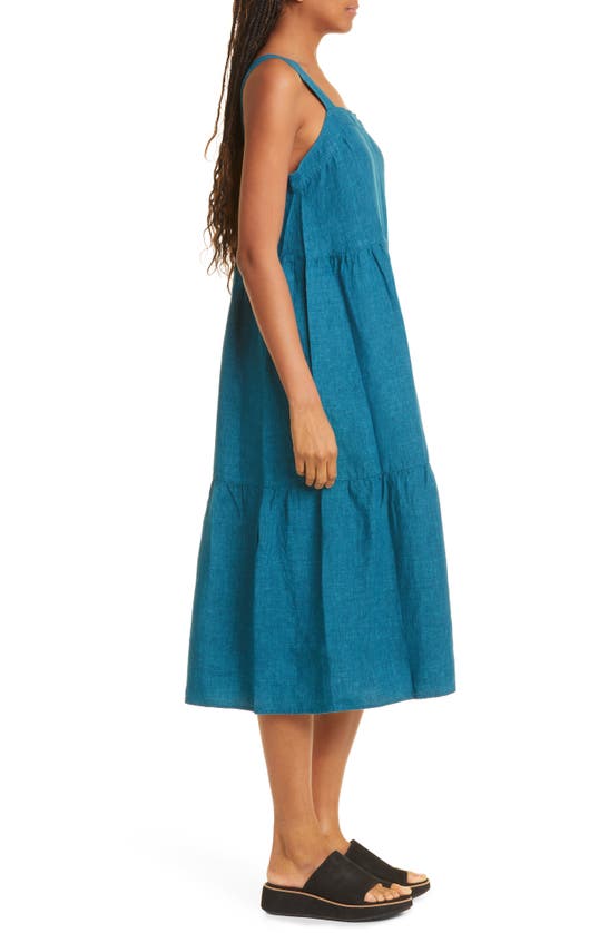 Eileen Fisher Petite Sleeveless Tiered Organic Linen Dress In Reef ...