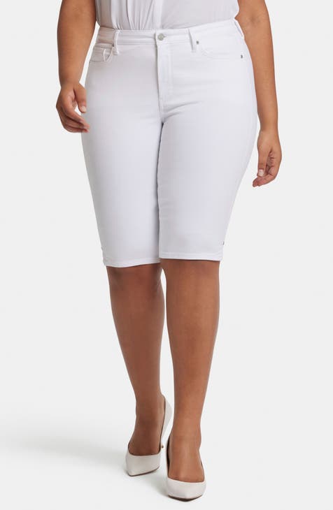 Side Slit Capri Bike Shorts (Plus Size)