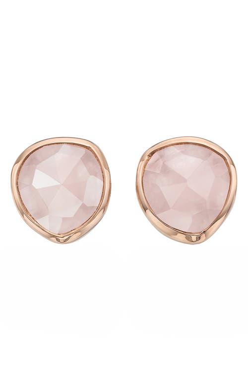 Monica Vinader 'siren' Semiprecious Stone Stud Earrings (nordstrom Exclusive) In Rose Quartz/rose Gold